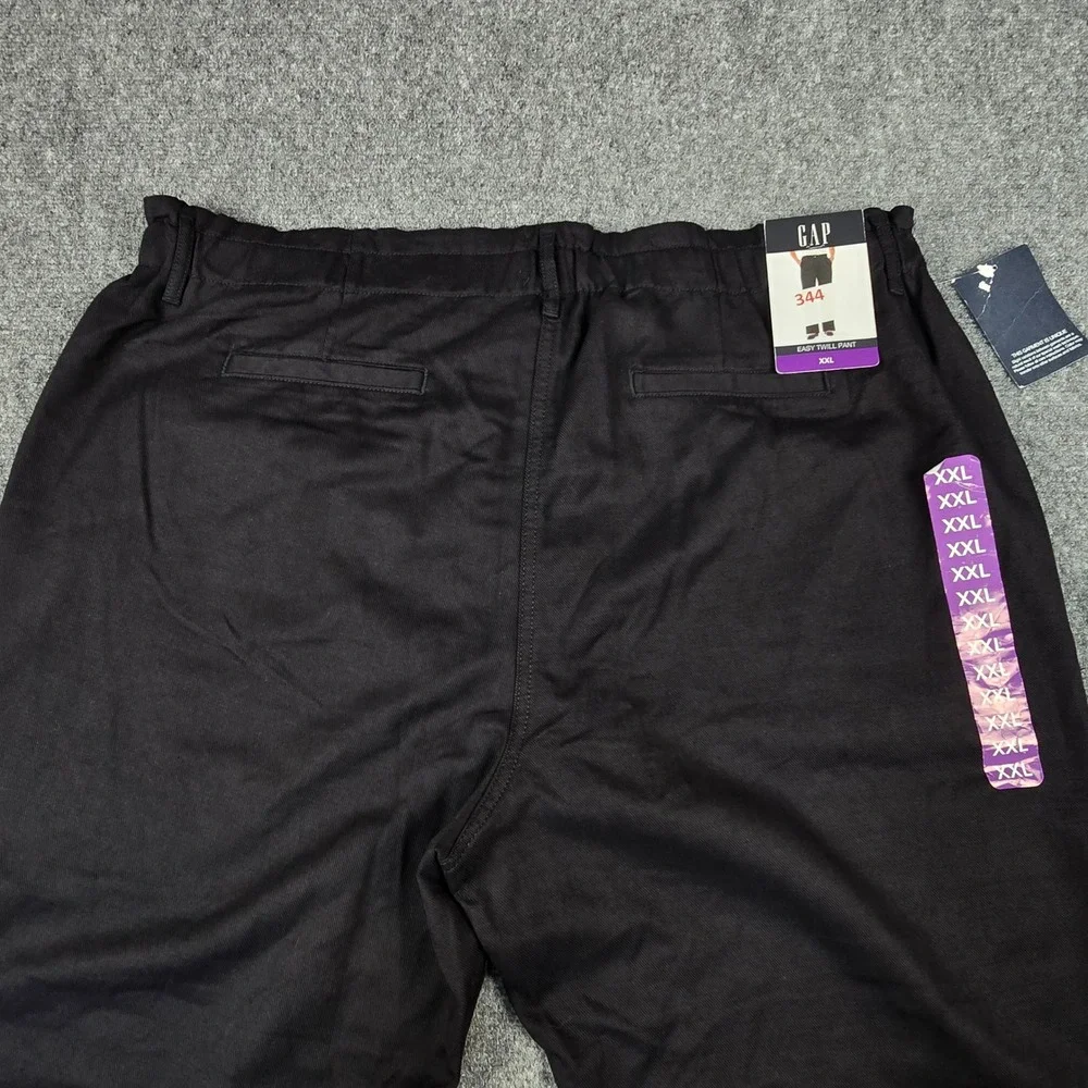 Gap Easy Twill Pant Mens XXL Black Elastic Waist Relaxed Fit Trousers NEW